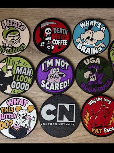 Preview pic of Classic 90s/00s Cartoon Nostalgia Coasters (Pick One) Mini Dab Mats