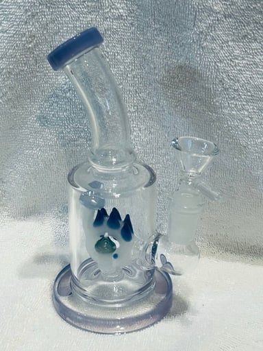 Preview pic of Clear glass with mushroom and purple accents