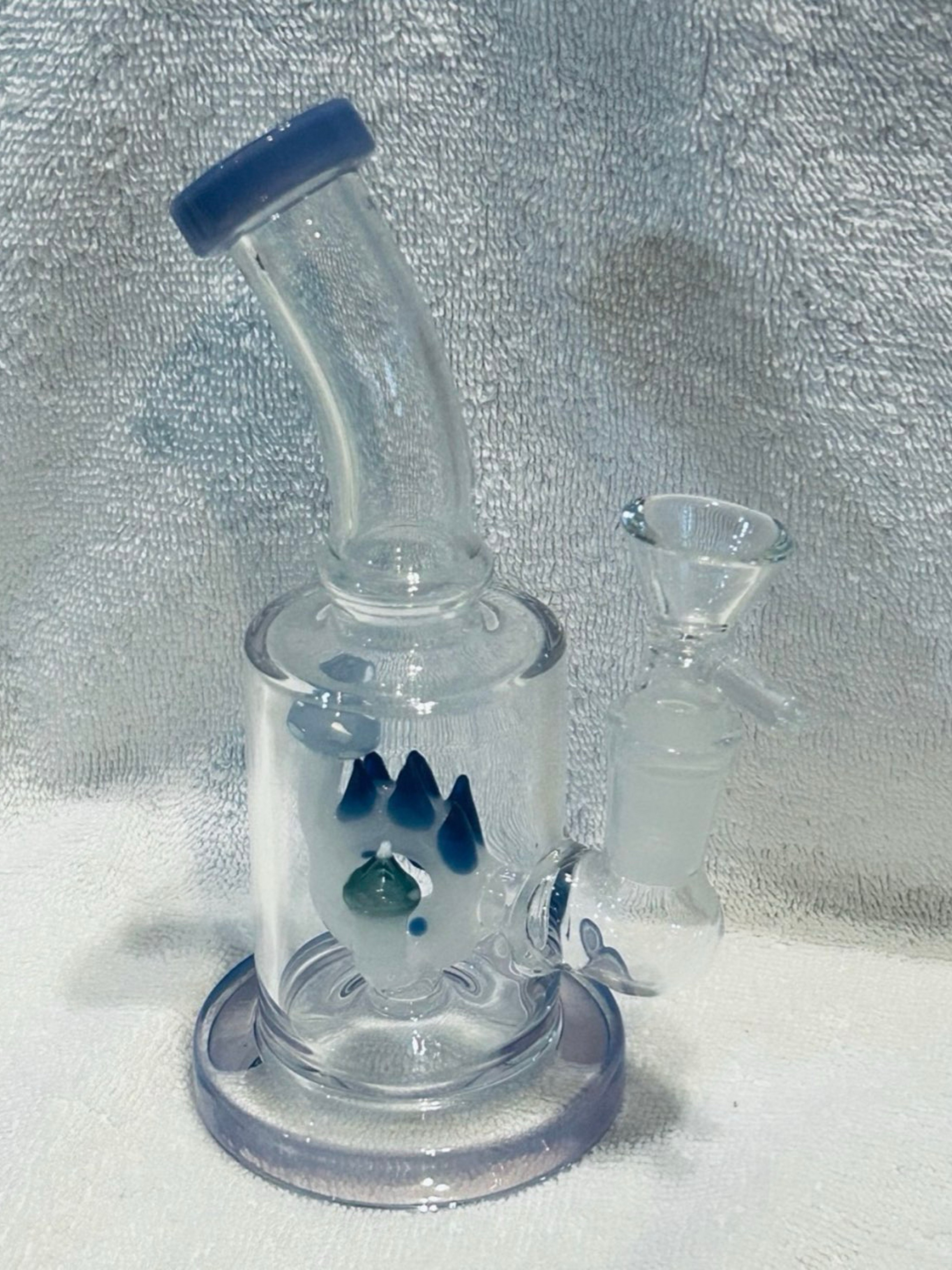 Preview pic of Clear glass with mushroom and purple accents