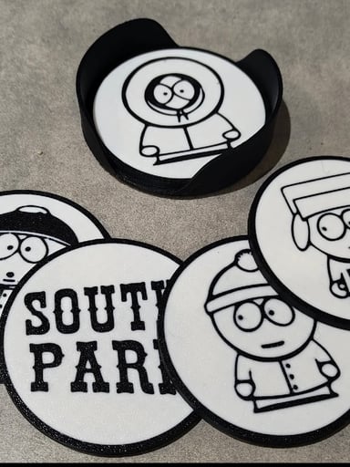 Preview pic of South Park Character Coaster Set with Holder (5-Piece Set)