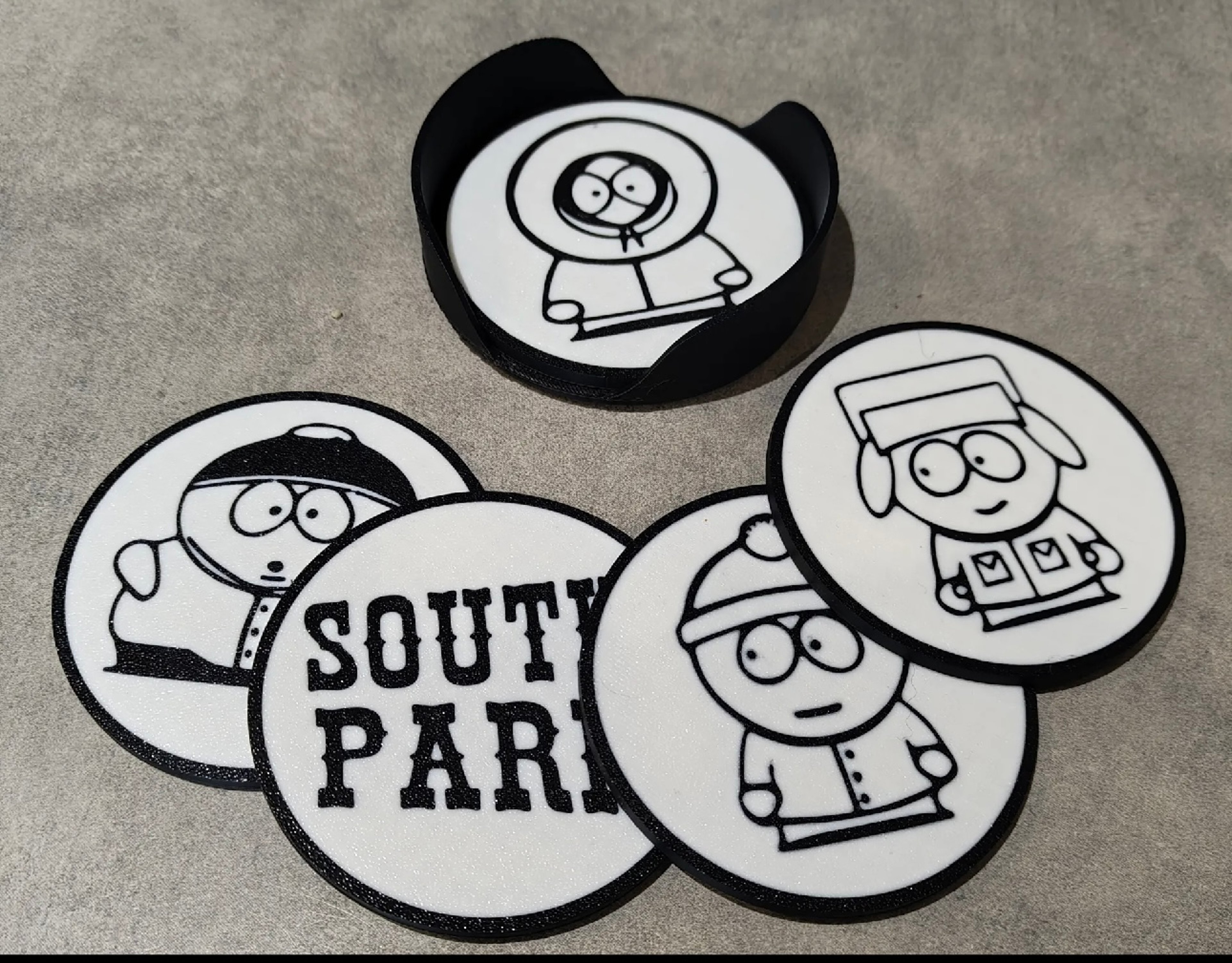 Preview pic of South Park Character Coaster Set with Holder (5-Piece Set)