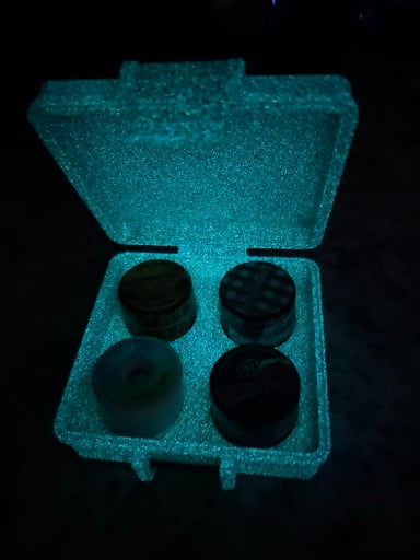 Preview pic of Secure Terp Vault - 4pc Rosin Jar Travel Case (Glow in Dark Black)