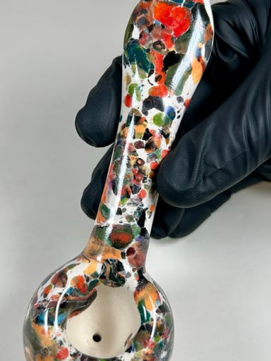 Preview pic of Spoon Pipe - 6.25 Inches - Ceramic - Multicolored- FREE SHIPPING!!!