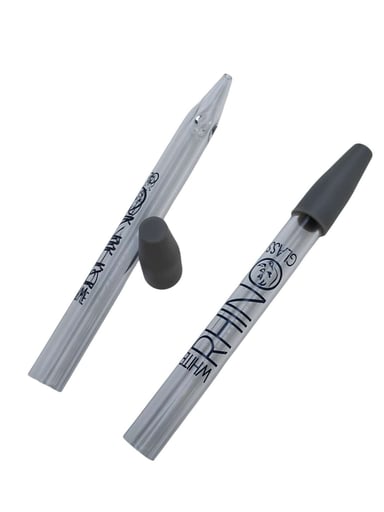 Preview pic of 2 Pack White Rhino Quartz Glass Nectar Collector Straw Grey Cap