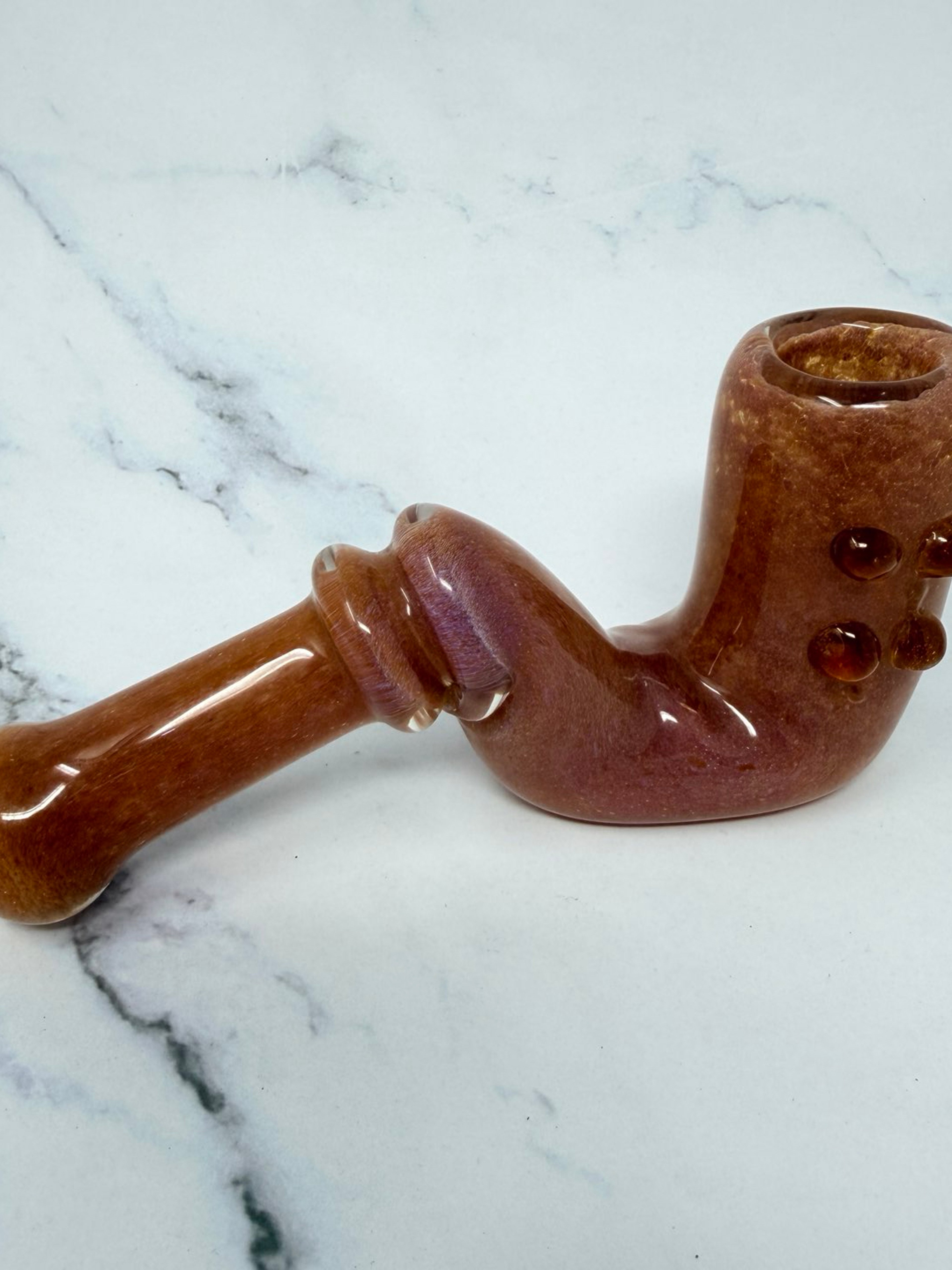 Preview pic of 5.25” Brown Sherlock Quad Dots Smoking Glass Pipes