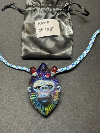 Preview pic of Blusun + Fearngullyglass Collab Wook # 108 Monkey Head Pendant