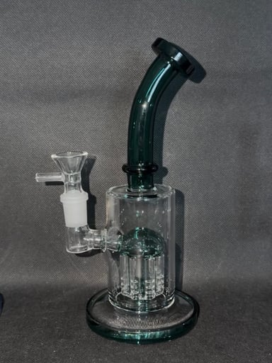 Preview pic of Dark Green Accented 14mm 8 Arm Dab Rig/Bubbler