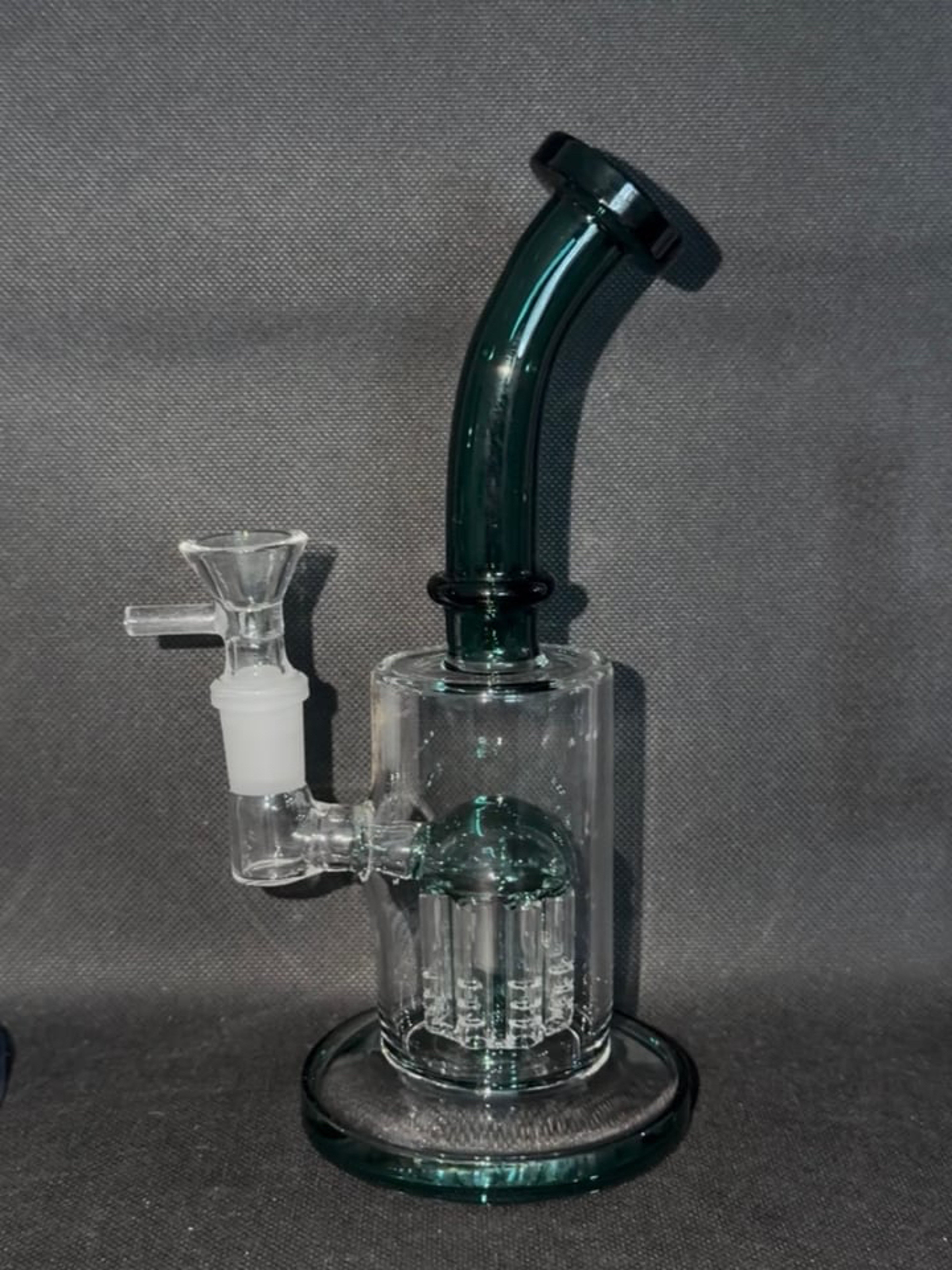 Preview pic of Dark Green Accented 14mm 8 Arm Dab Rig/Bubbler