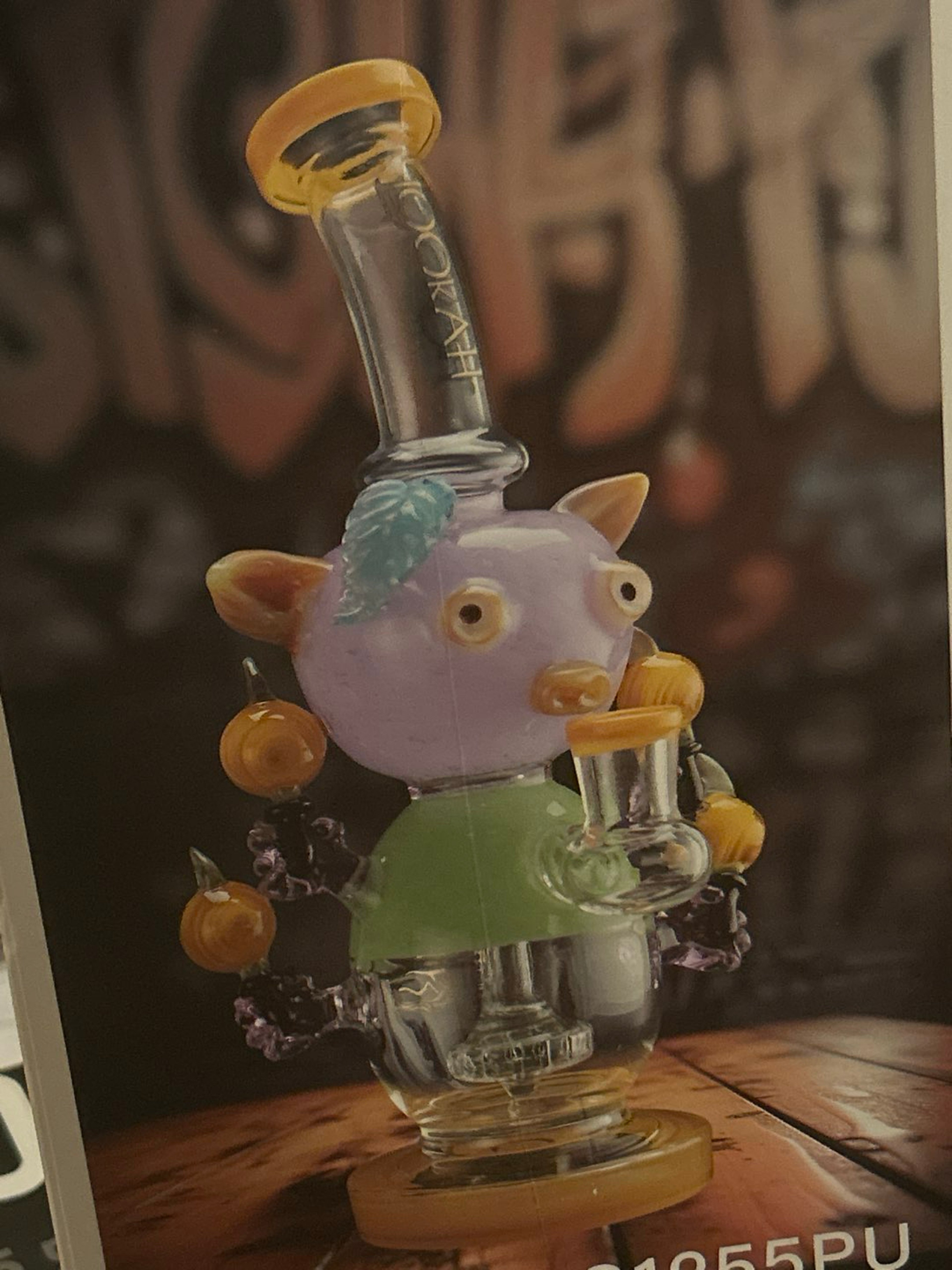 Preview pic of Small cute piggy showerhead perc glass bong 9.5 inch