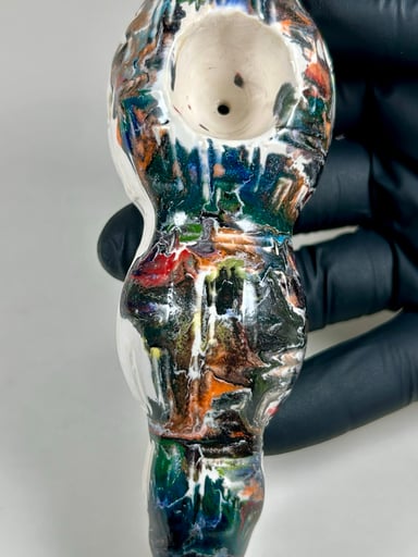 Preview pic of Maze Pipe - 5.5 inches - Ceramic - Multi-color - FREE SHIPPING