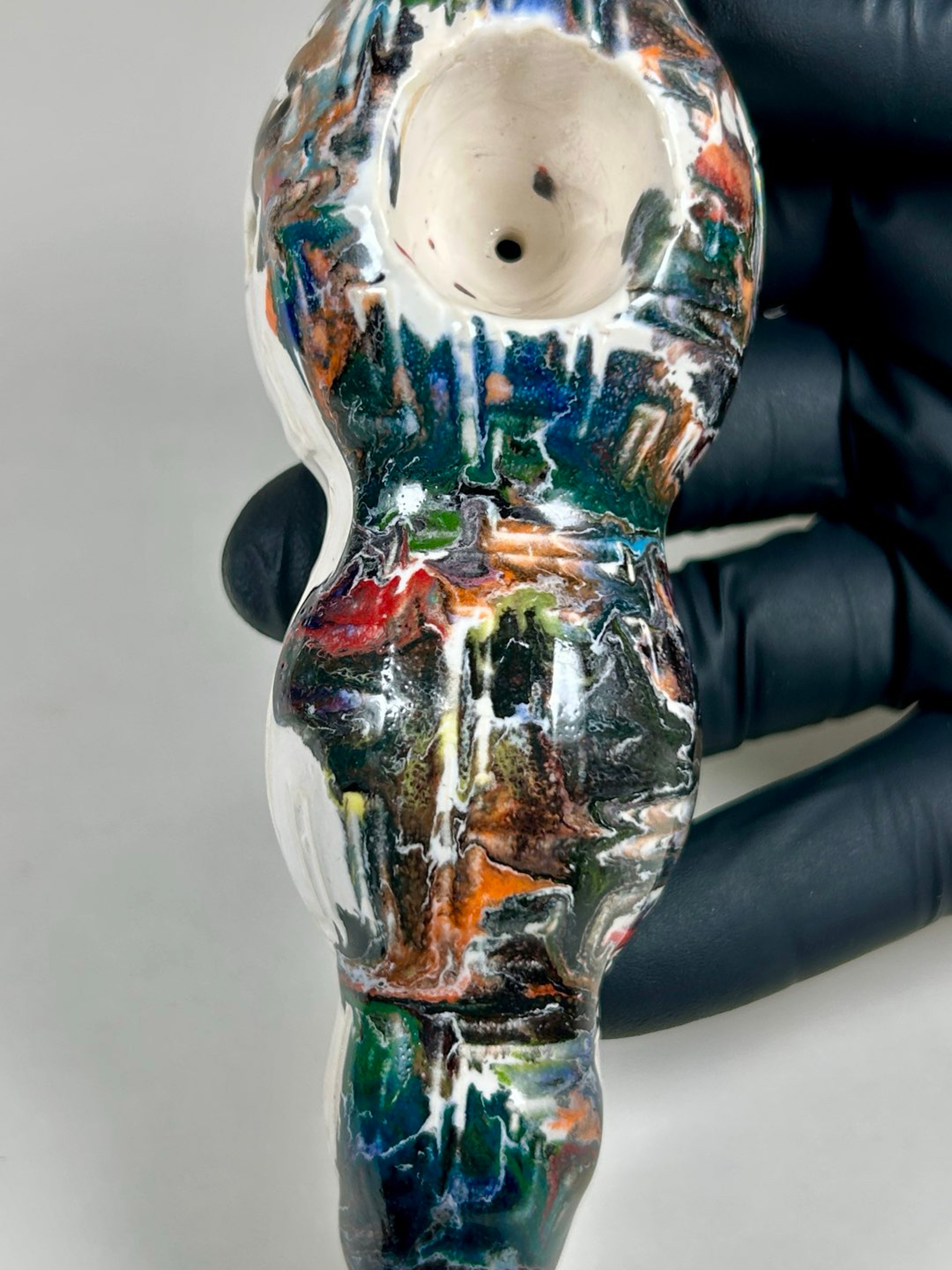 Preview pic of Maze Pipe - 5.5 inches - Ceramic - Multi-color - FREE SHIPPING
