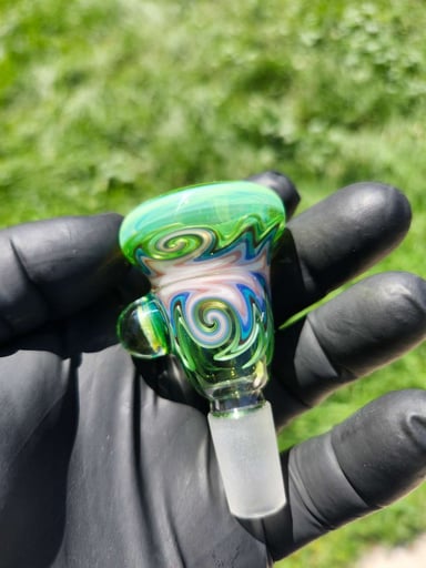 Preview pic of SLOB GLASS 3 SECTION 14MM SLIDE W/ MILLE HANDLE