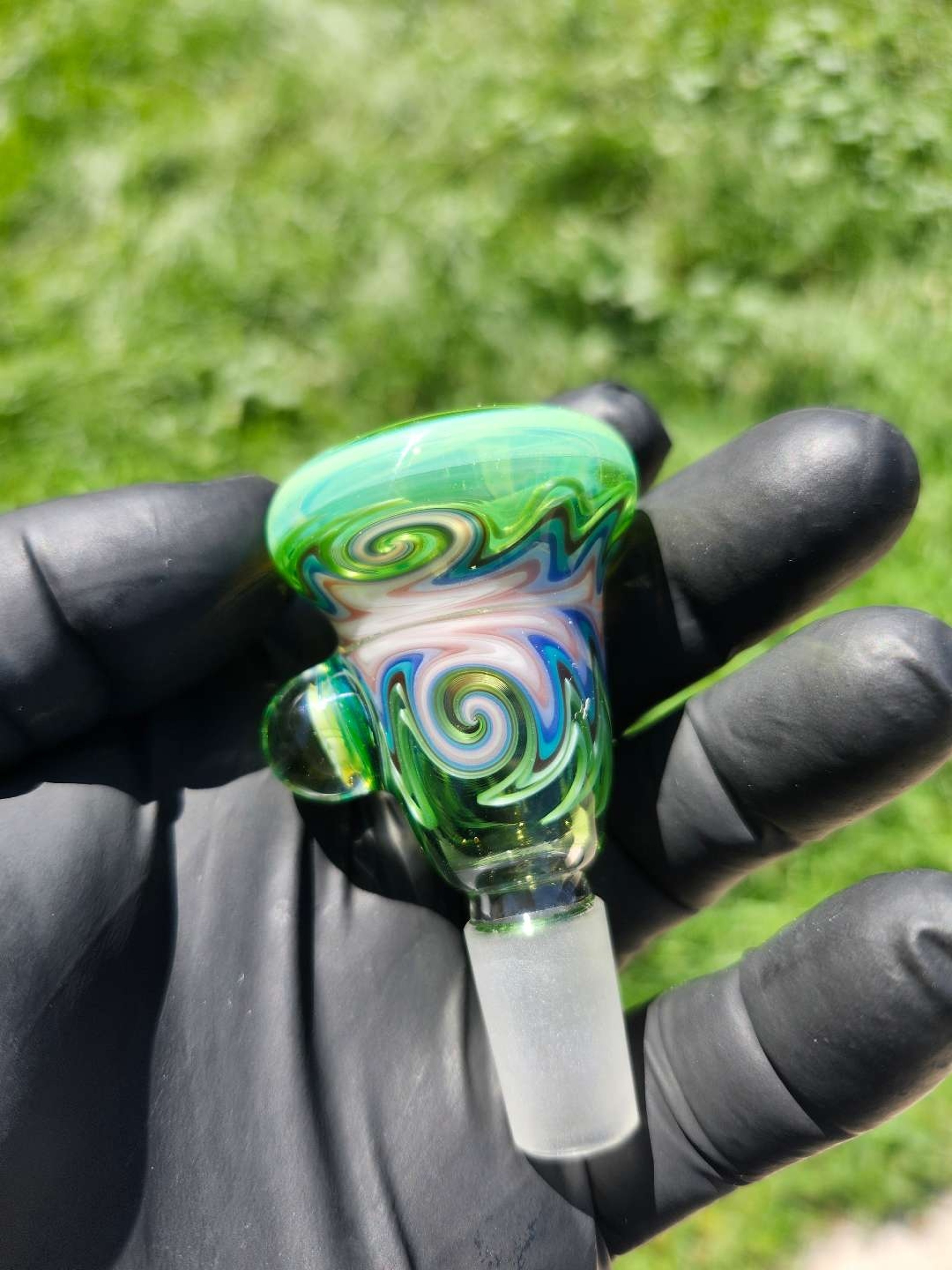 Preview pic of SLOB GLASS 3 SECTION 14MM SLIDE W/ MILLE HANDLE