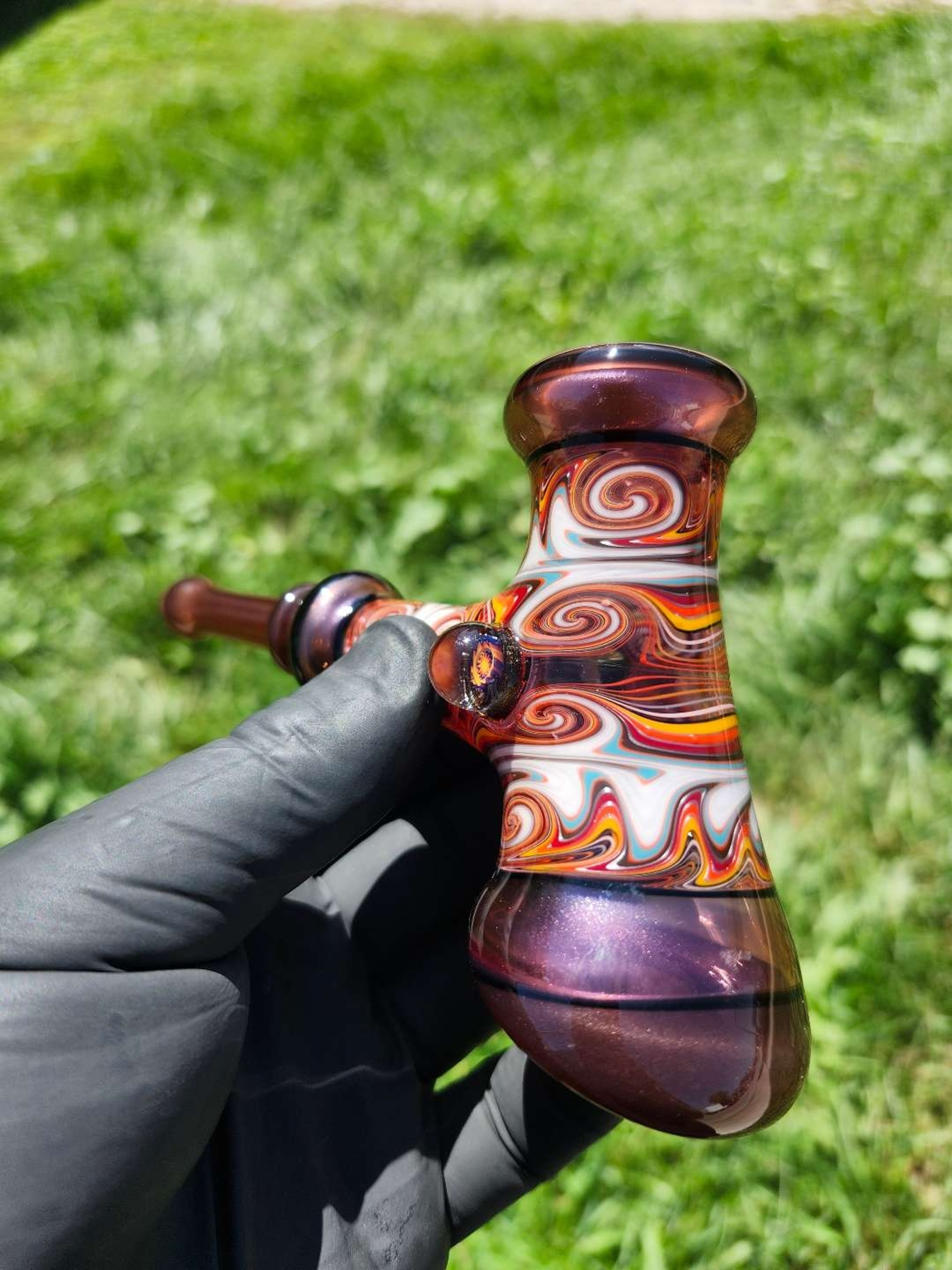Preview pic of SLOB GLASS 12 SECTION, 6 LIP WRAPS HAMMER