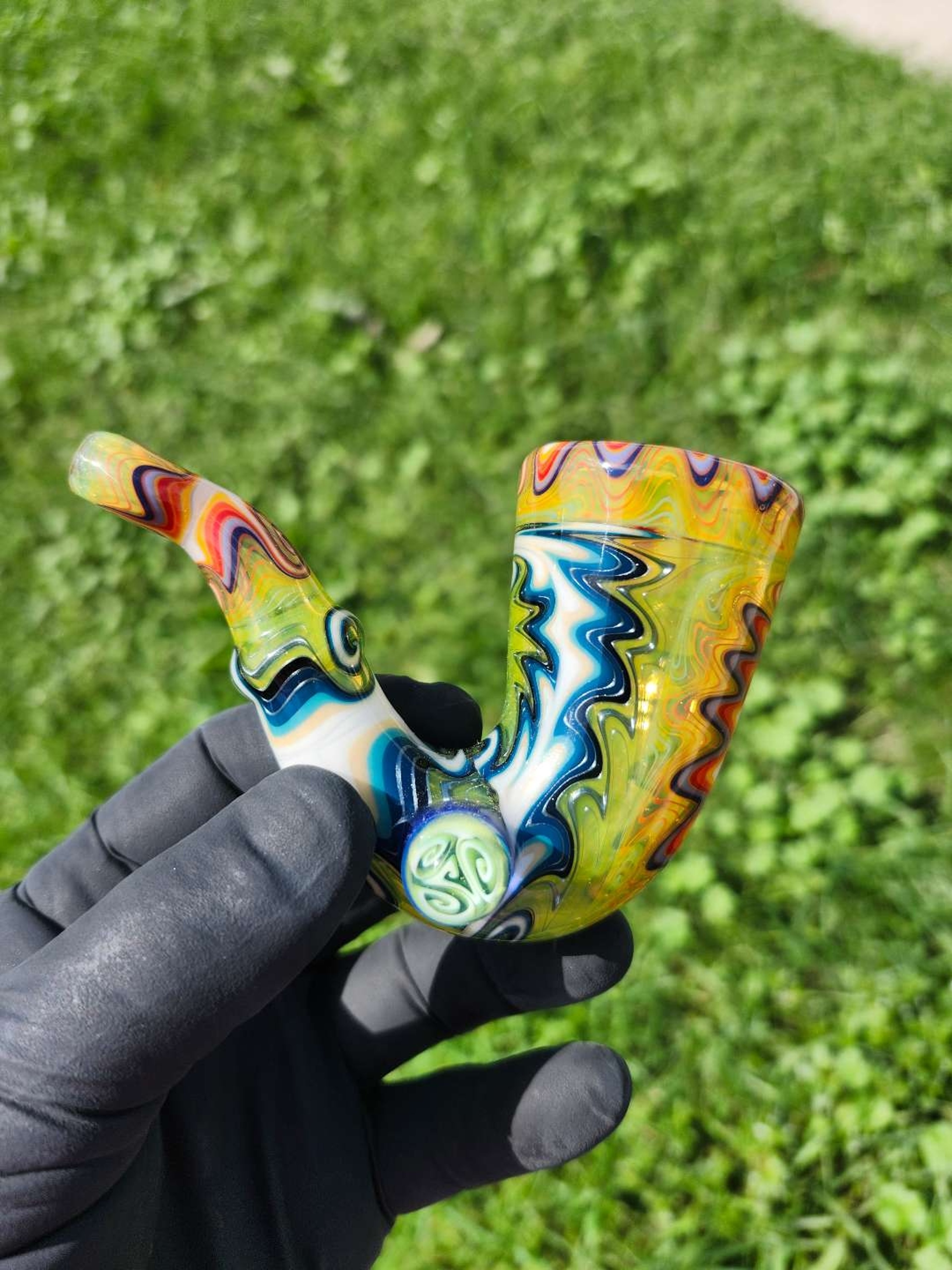 Preview pic of SLOB GLASS 7 SECTION SHERLOCK W/ MILLIE KICKSTAND