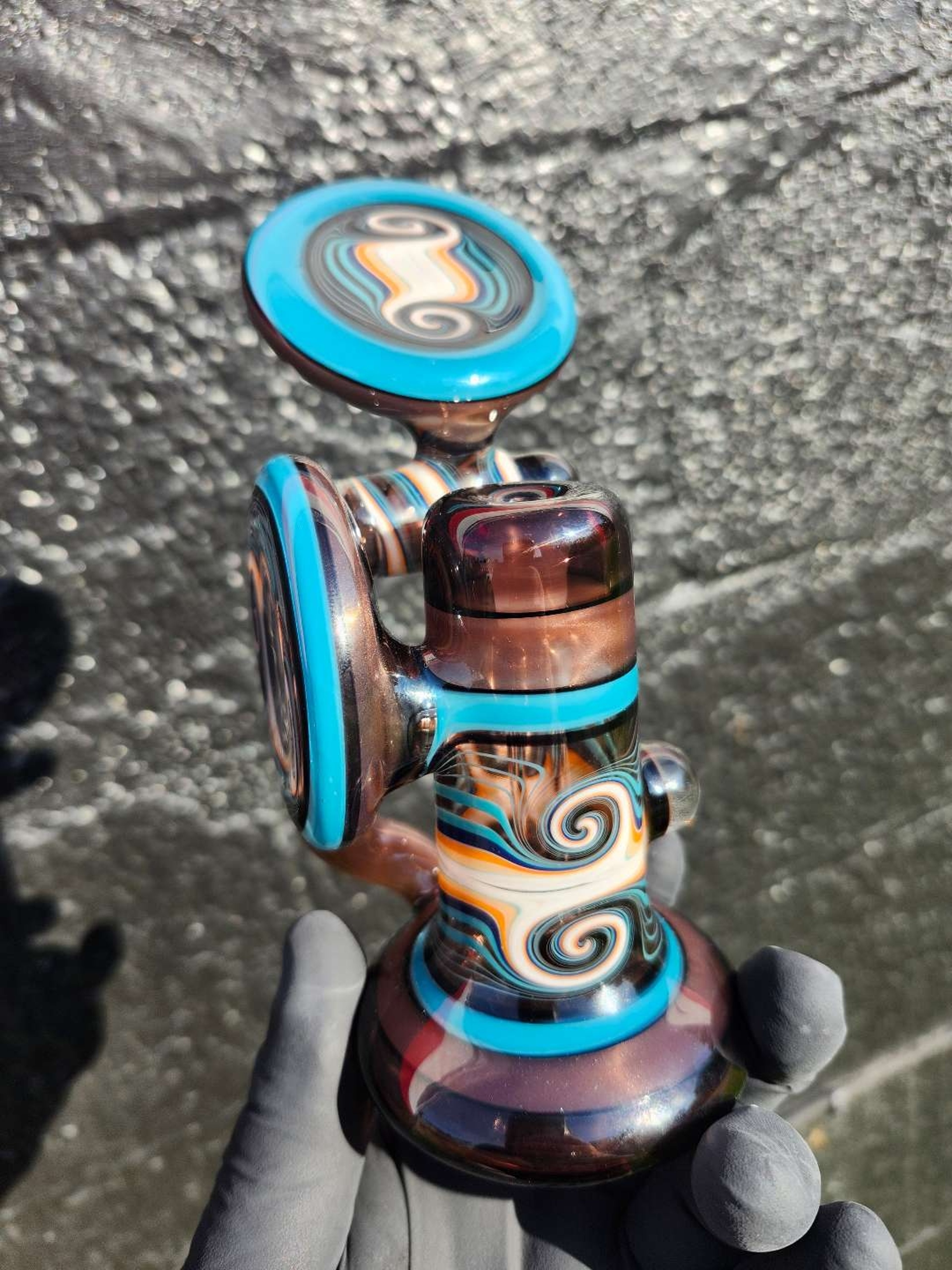 SLOB GLASS 19 SECTIONS, 12 LIP WRAPS W/ 2 MILLES RECYCLER image 0