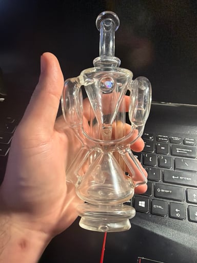 Preview pic of Iridescent glass donut recycler