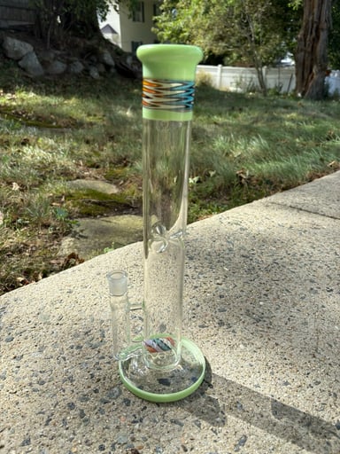 Preview pic of Wigwag straight tube Greek glass piece 14mm