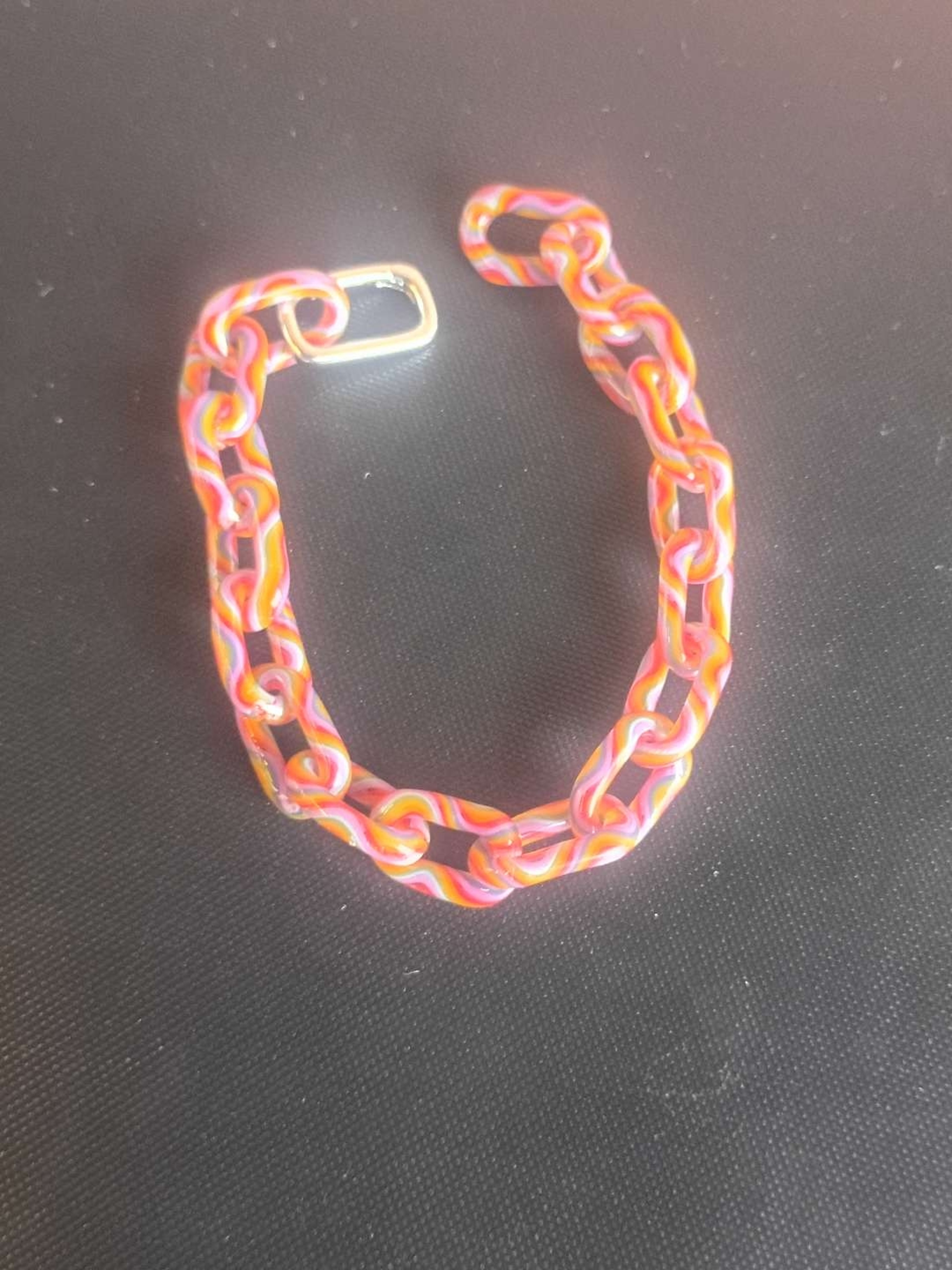 Preview pic of Rainbow wigwag mini link bracelet