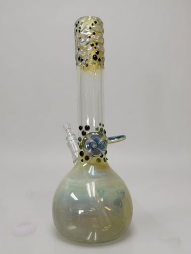 Preview pic of 14” fumed beaker with worked marbles