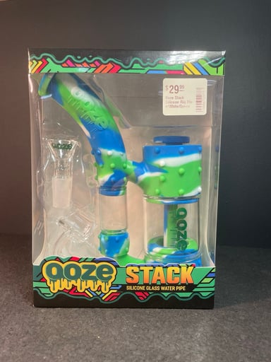 Preview pic of Ooze Stack Silicone Rig Blue, White, Green