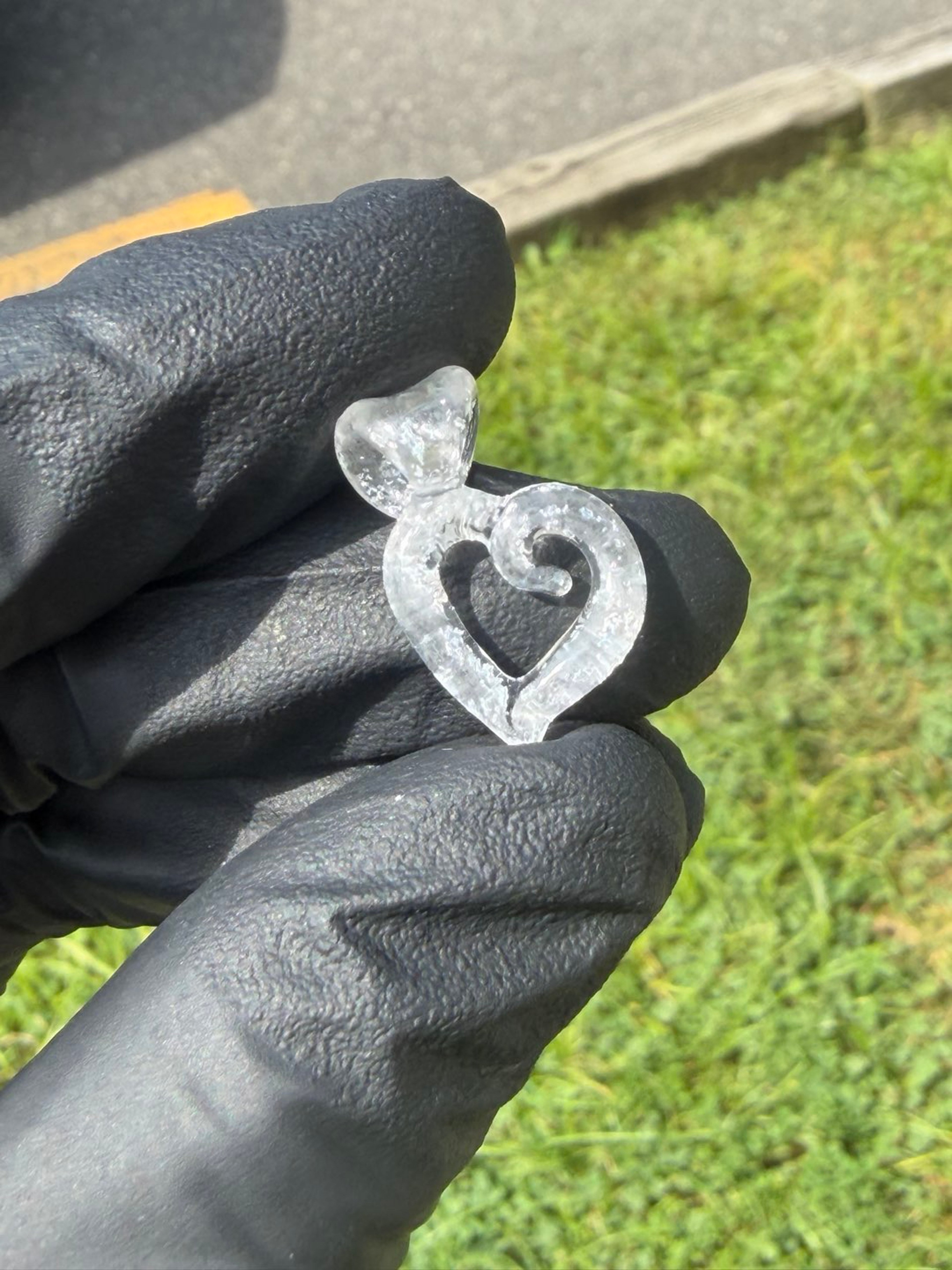 Micro heart pendant rich villa UV image 0