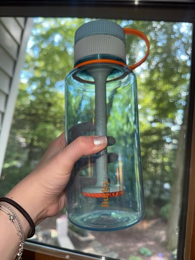 Preview pic of Blue/Orange Budsy Puffco Waterbottle Bong (USED)