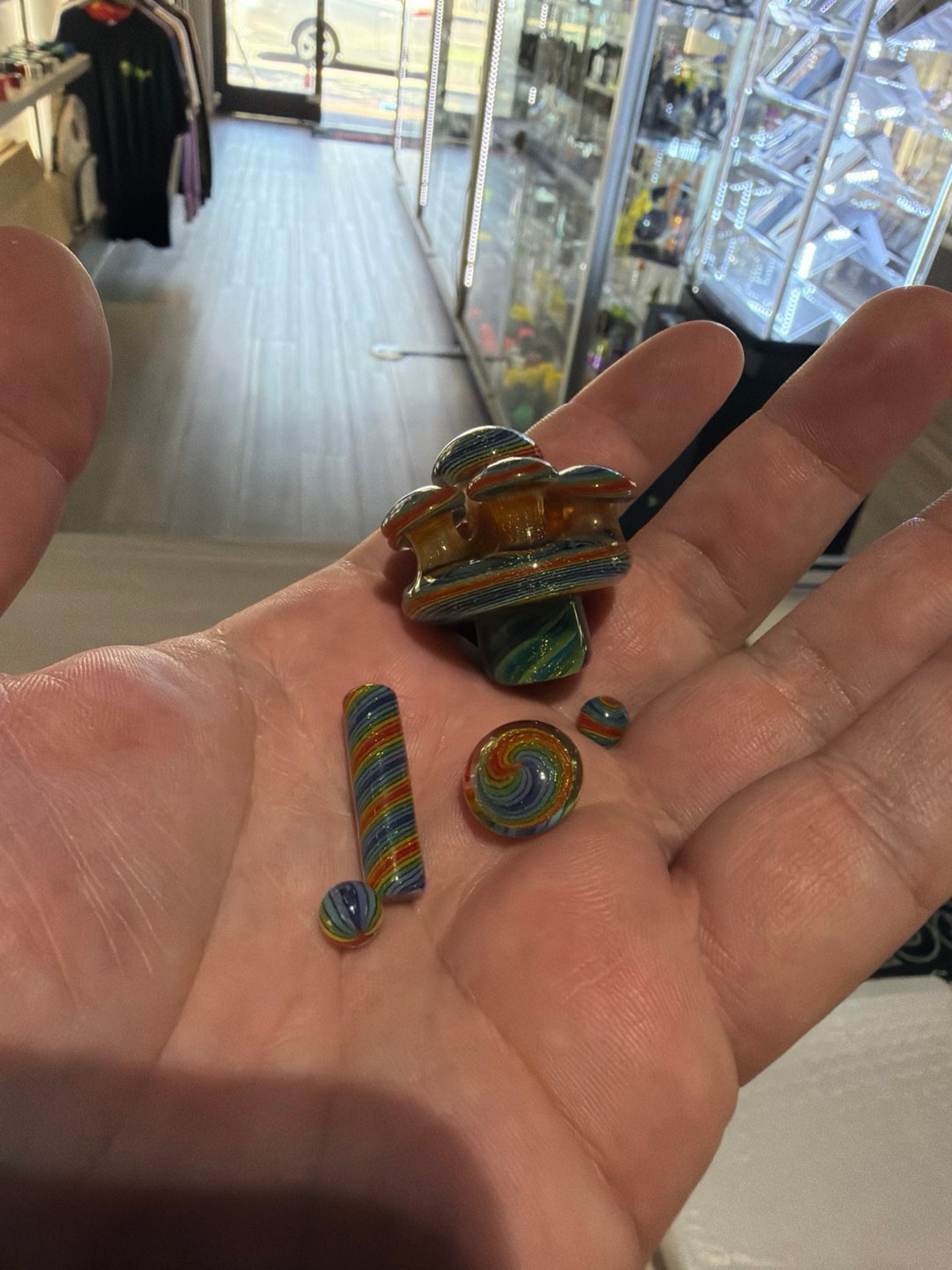Preview pic of Darby Glass Slurper Set – Matching Marble / Pillar set