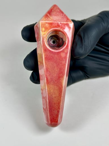 Preview pic of Diamond Pipe - 5 Inches - Ceramic - Purple, Red and Yellow - FREE SHIPPING!!!