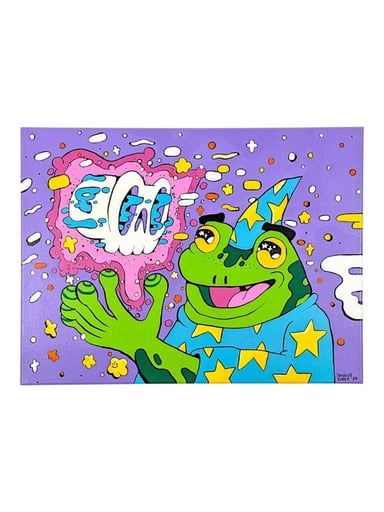 Preview pic of Skully Vibes "Froggy Warlock" Original on Canvas