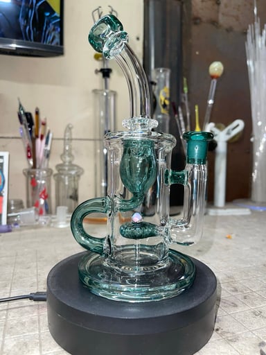 Preview pic of 8.25” tall 10mm joint dark atlantis color