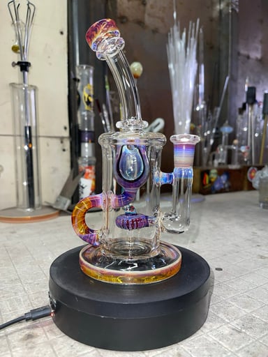 Preview pic of 8.25” tall, 10mm joint amber purple color