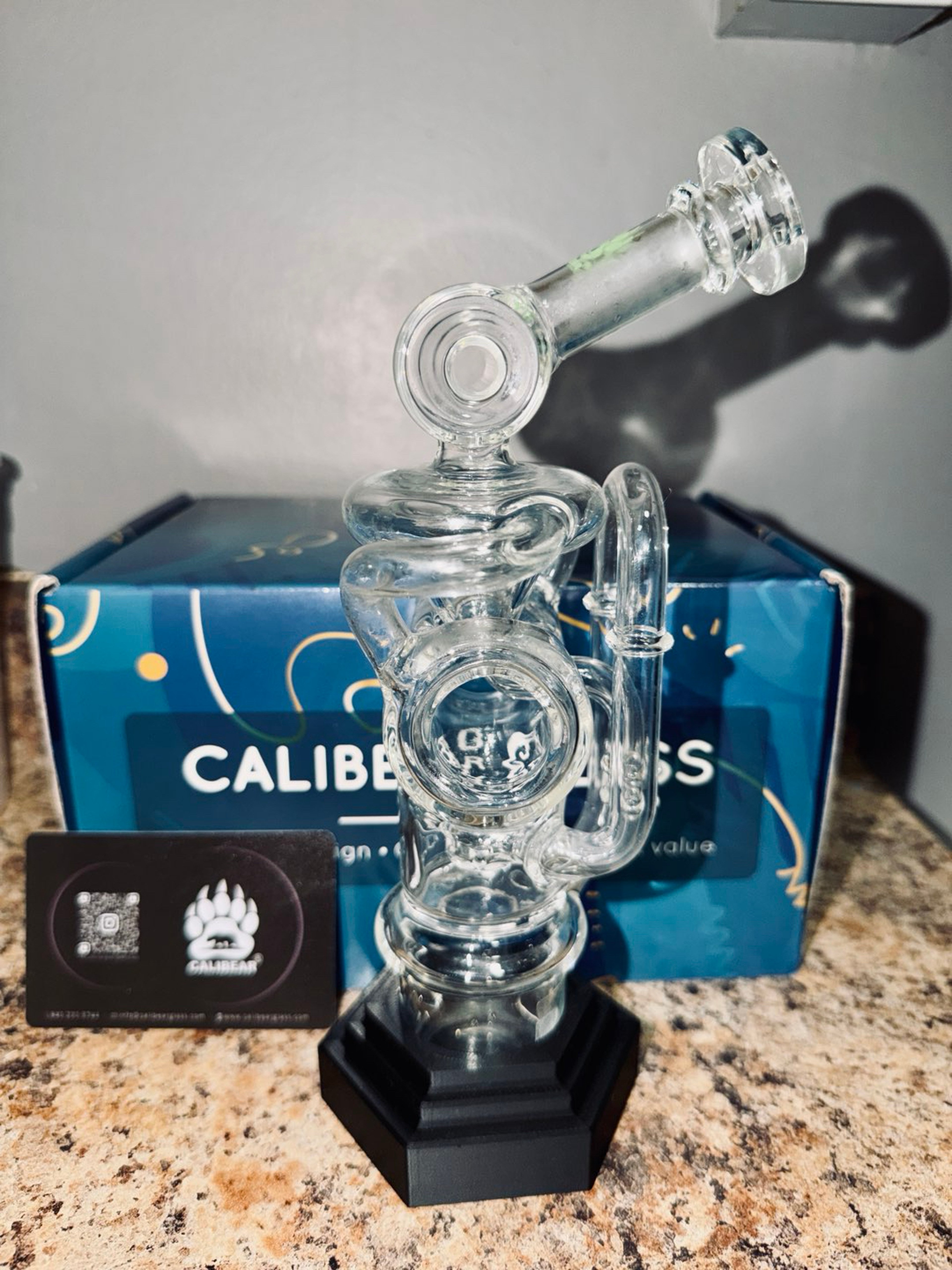 Preview pic of Calibear Swiss Straight Fab Recycler Glass Attachment for Dr. Dabber Switch 2