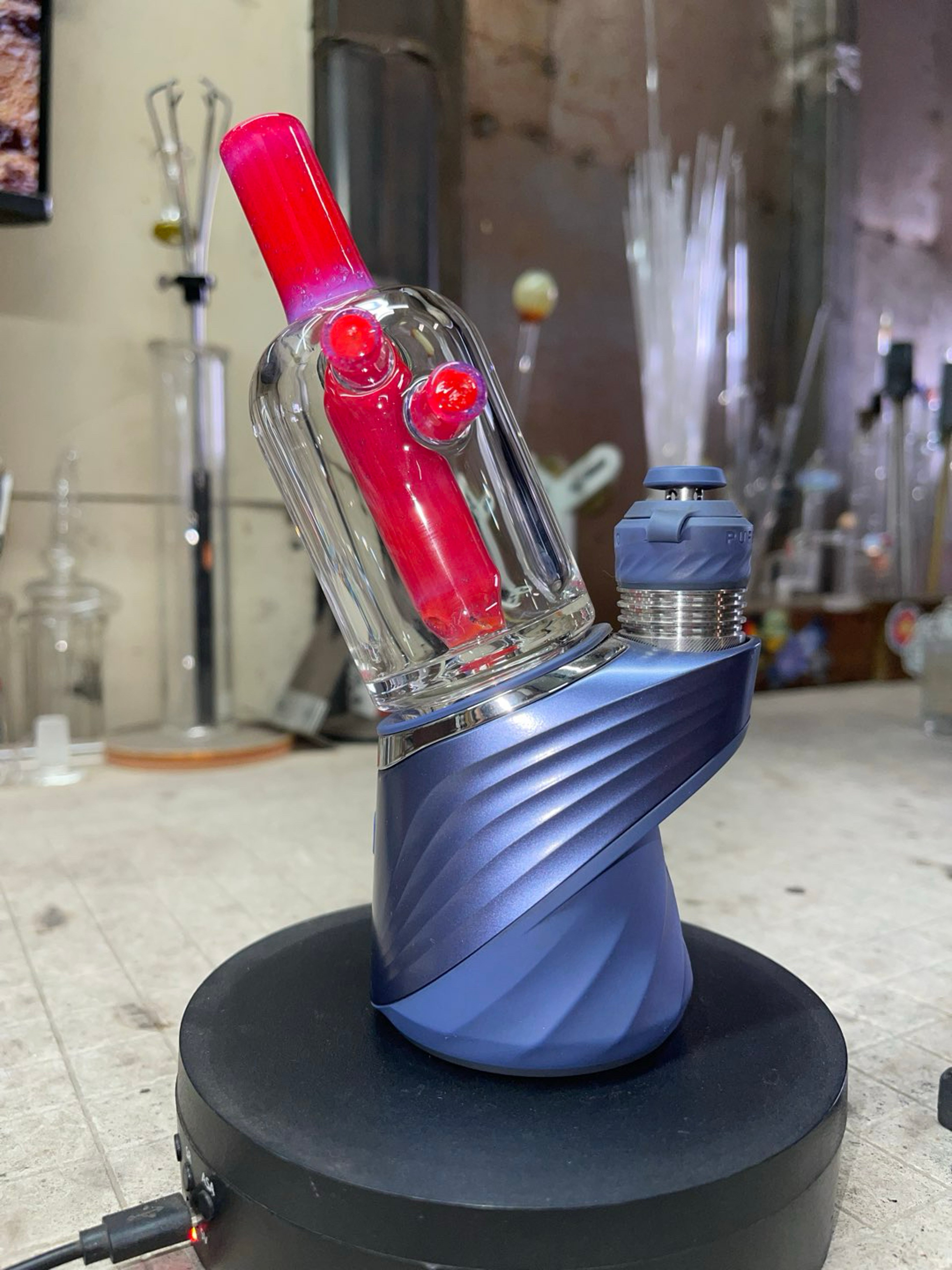 Preview pic of Pink slyme over poppy (device not included) 2 holes perc