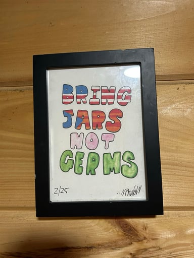 Preview pic of Wookerson studios “bring jars not germs” print