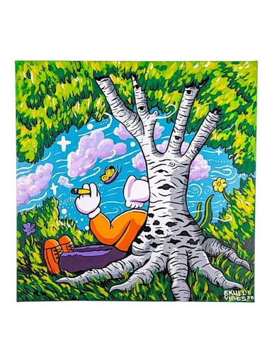Preview pic of Skully Vibes "Summer Breeze" Original on Canvas