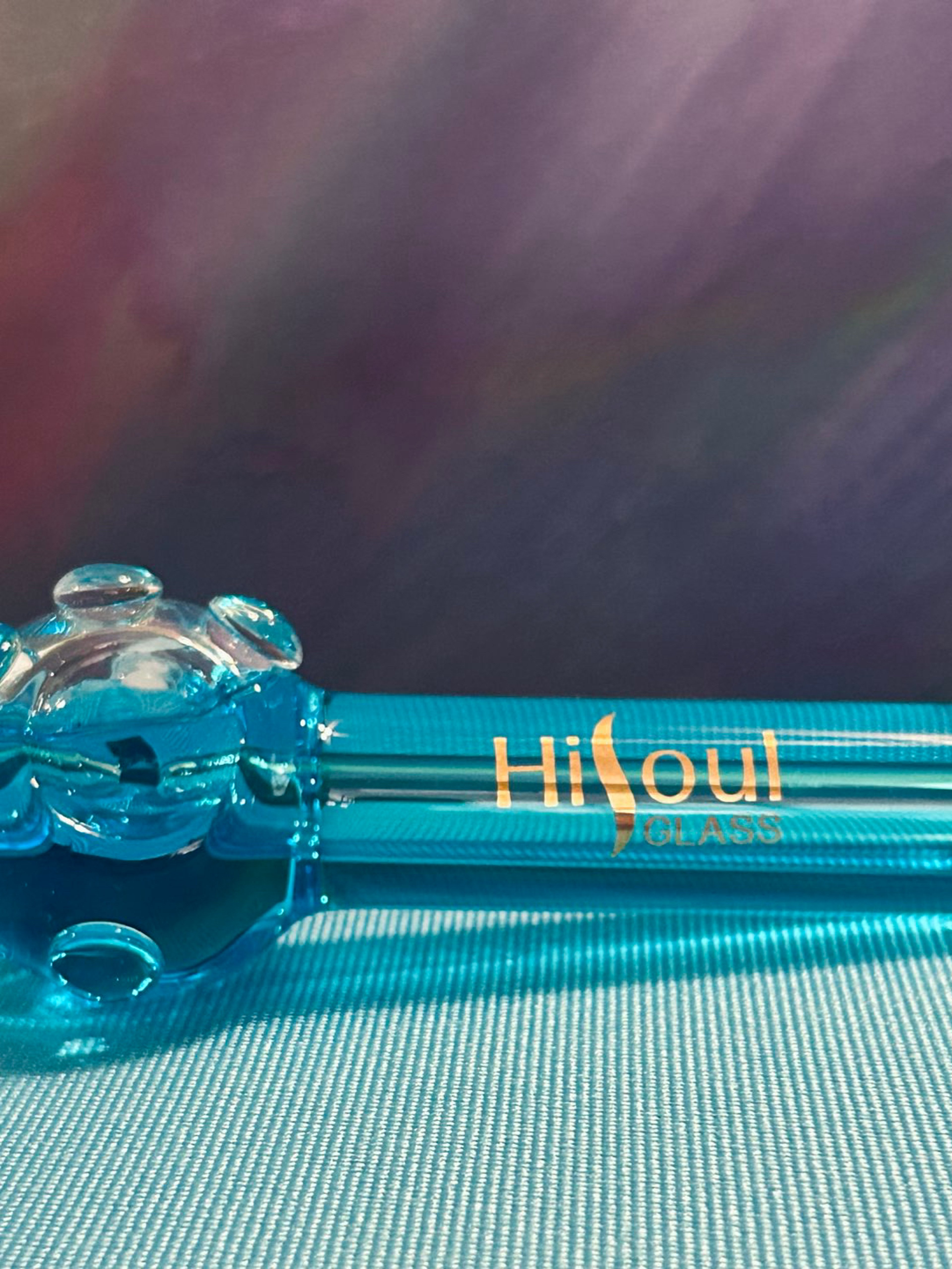 Preview pic of Hi Soul Glass teal spoon hand pipe