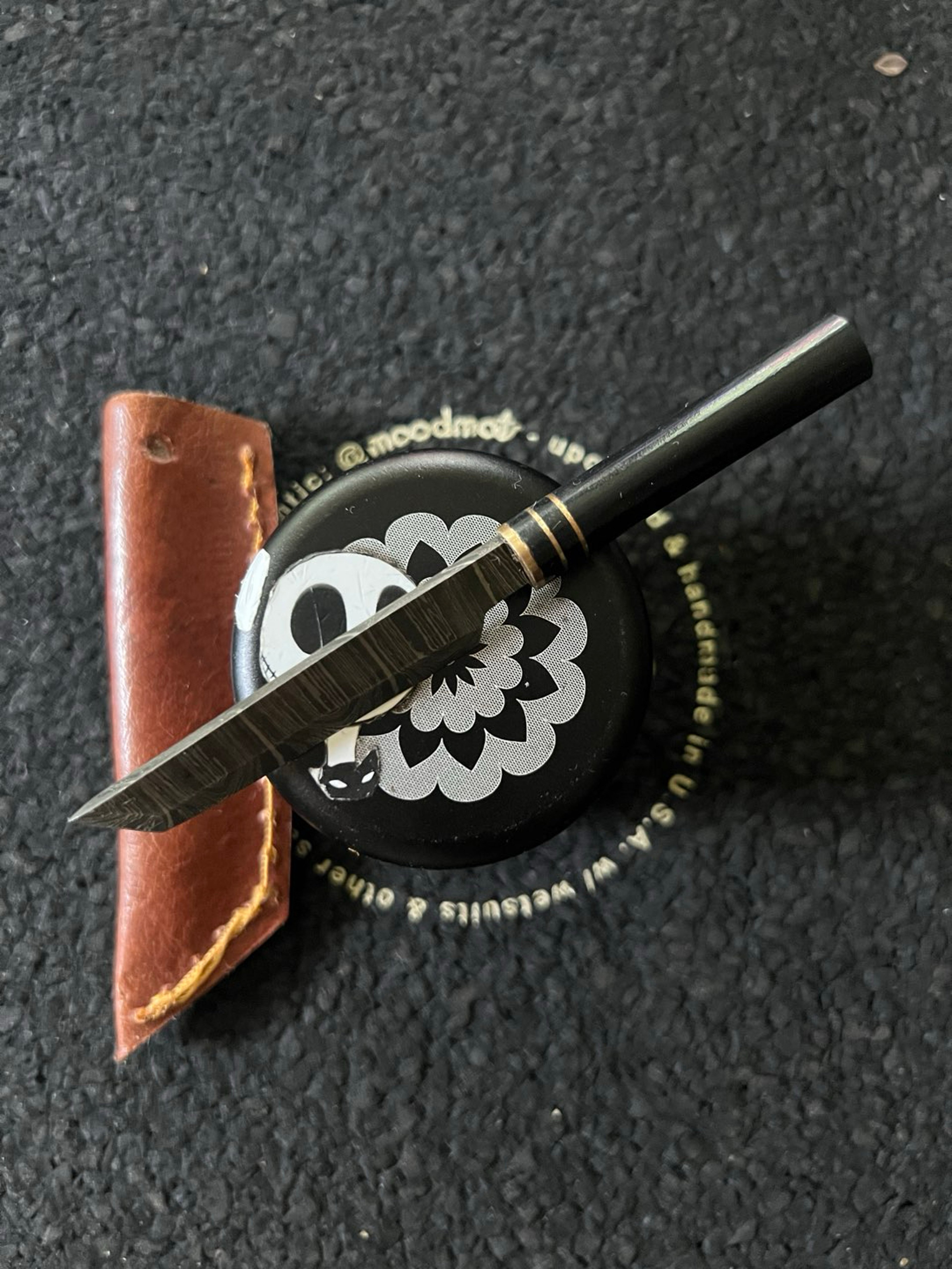 Magnetic Damascus Tanto Sushi Chef Knife Sword Dabber and Poker image 0