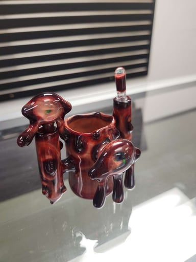 Preview pic of BRAND NEW JDG GLASS DOUBLE OPAL DRIP MINI RIG