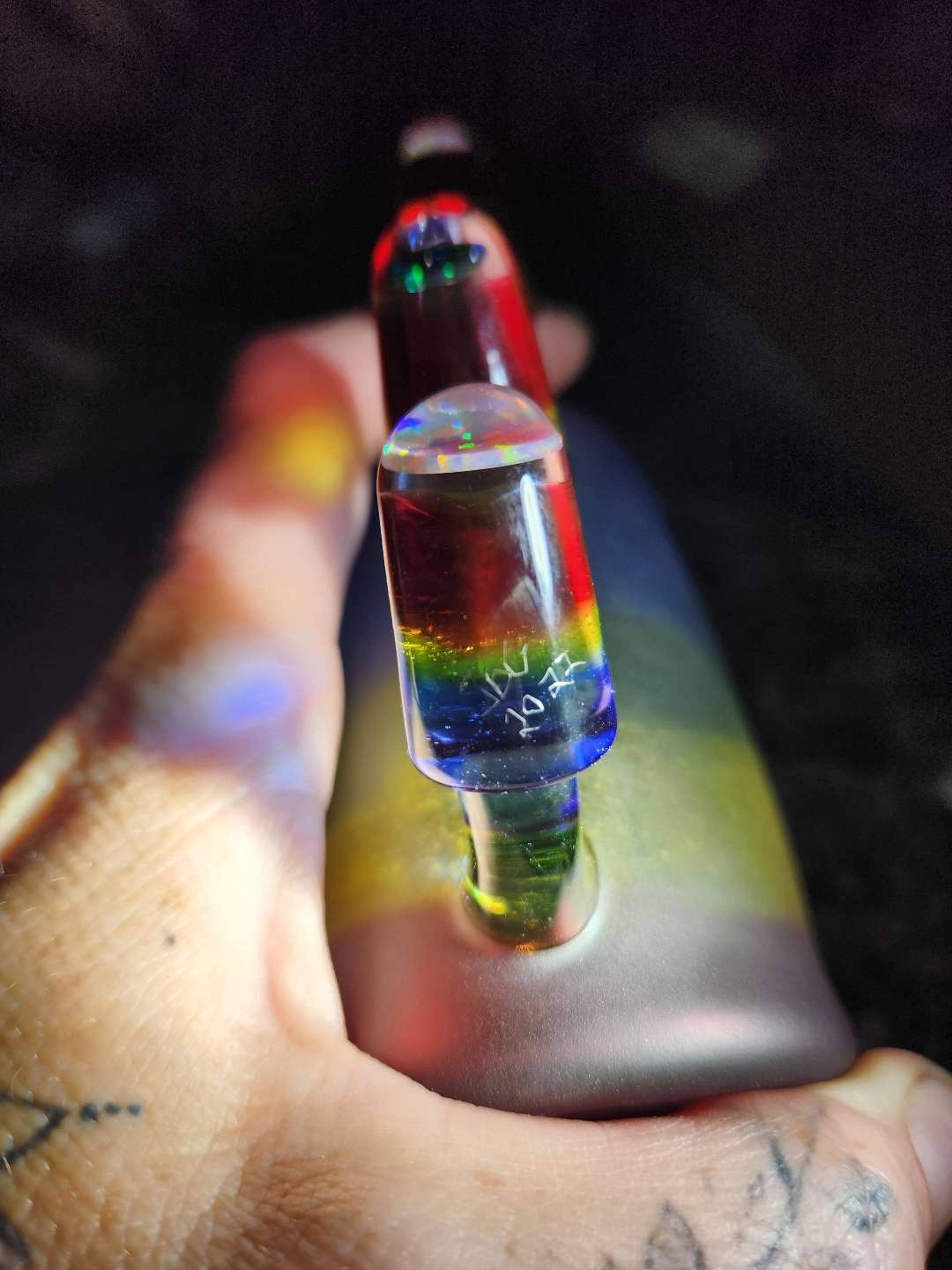 2022 JDG GLASS MULTI-OPAL RAINBOW DAB RIG image 0