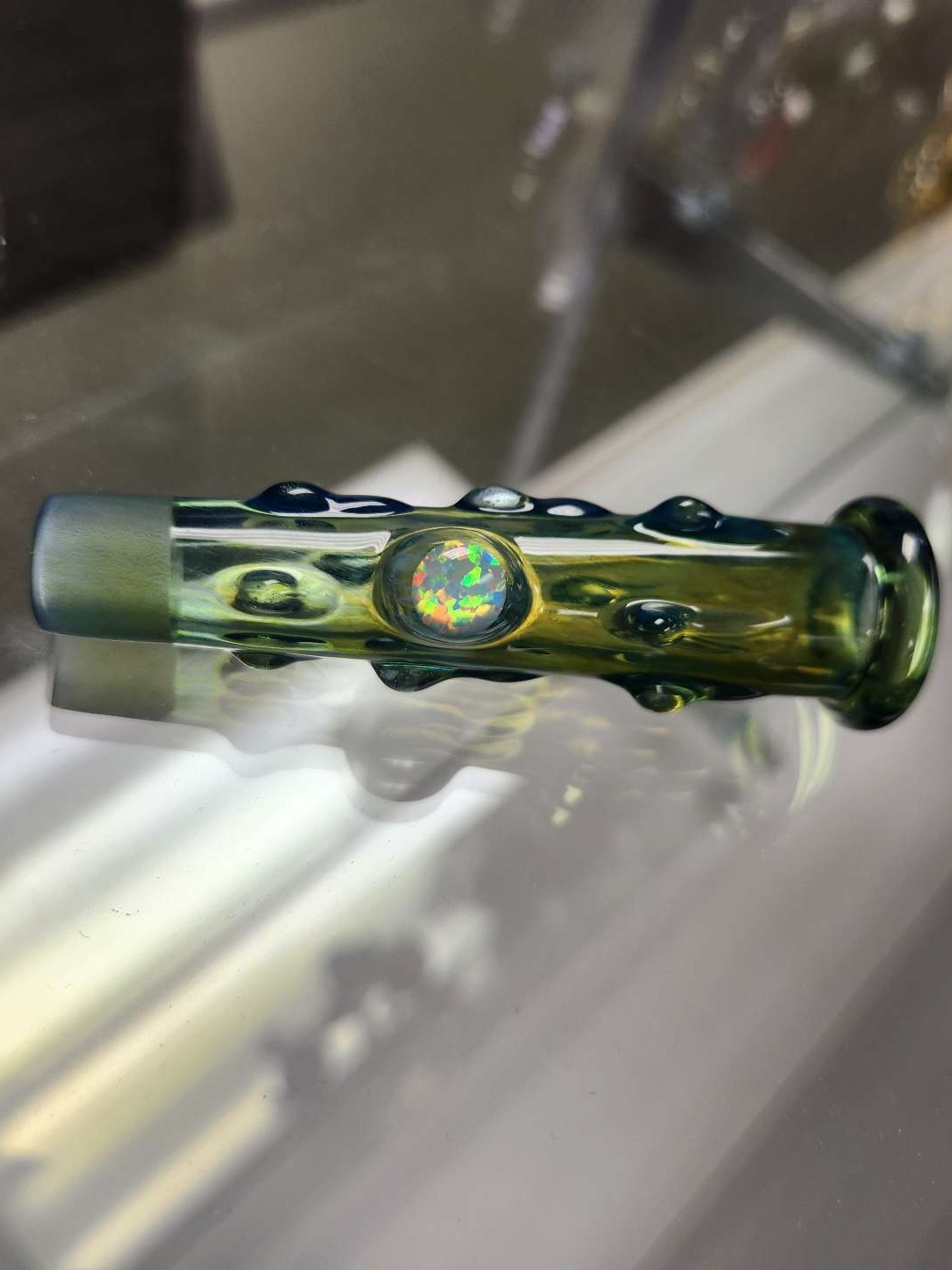 Preview pic of BRAND NEW 2022 JDG GLASS FUMED OPAL COIN DAB TOOL