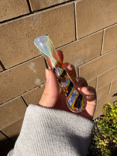 Preview pic of Blue Color Changing Chillum On Hitter Pipe