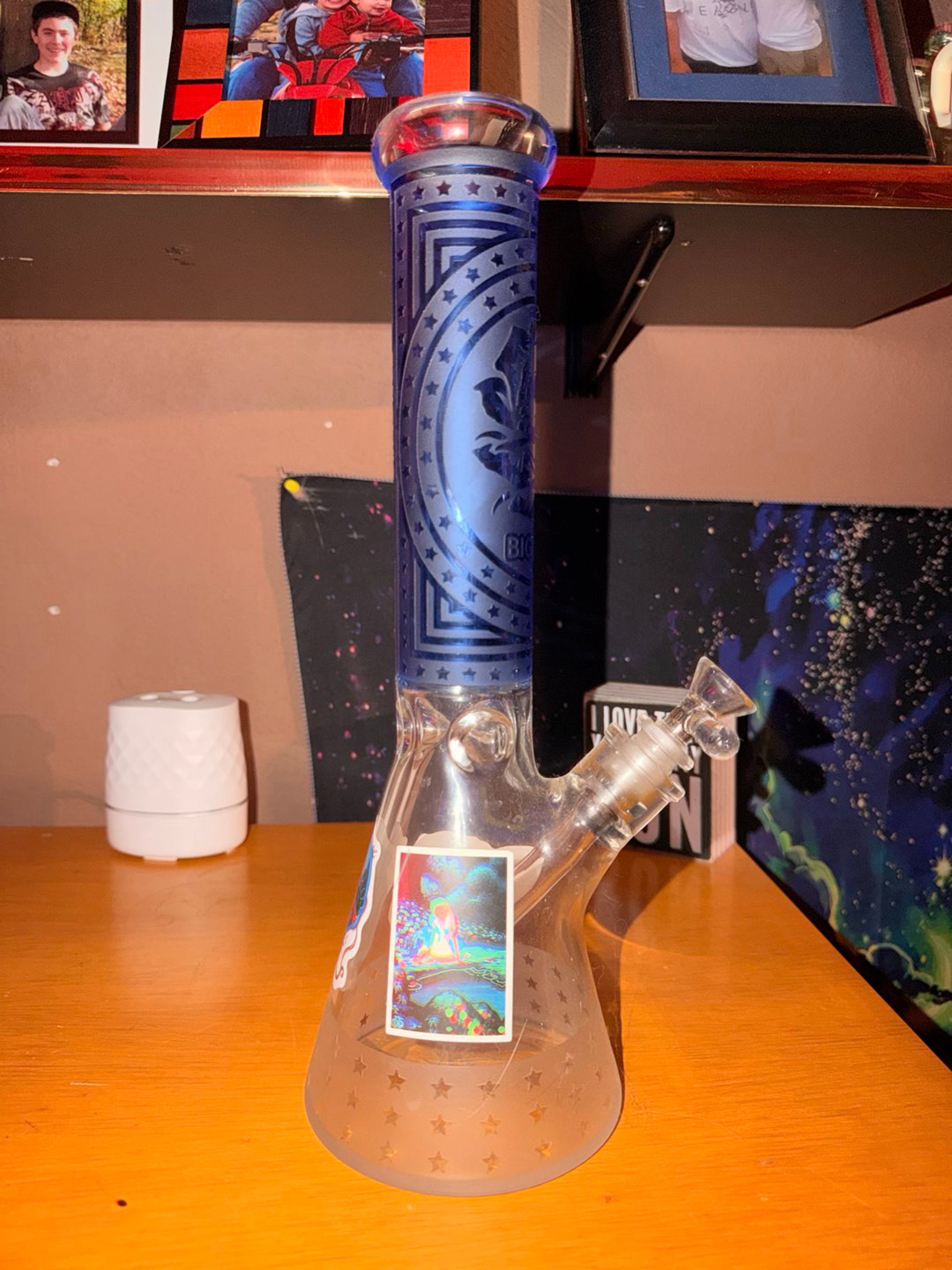 Preview pic of Large Straight Bong with Stickers