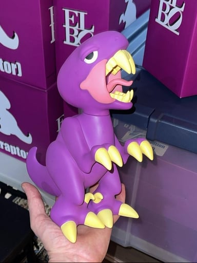 Preview pic of Elbo Glass Open Mouth Raptor Vinyl Figure (12in)