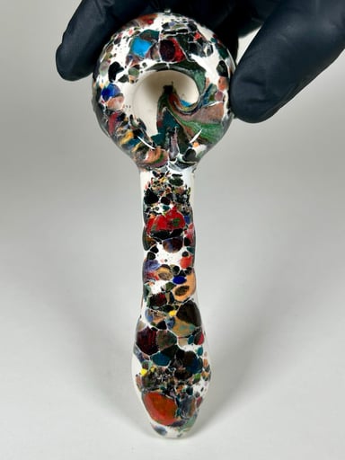 Preview pic of Spoon Pipe - 6.25 Inches - Ceramic - Multicolored - FREE SHIPPING!