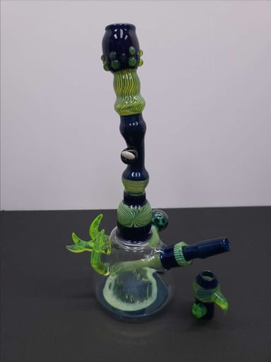 Preview pic of Circa 2014 Toph Glass Fully Worked Double Opal Rig - New Old Stock