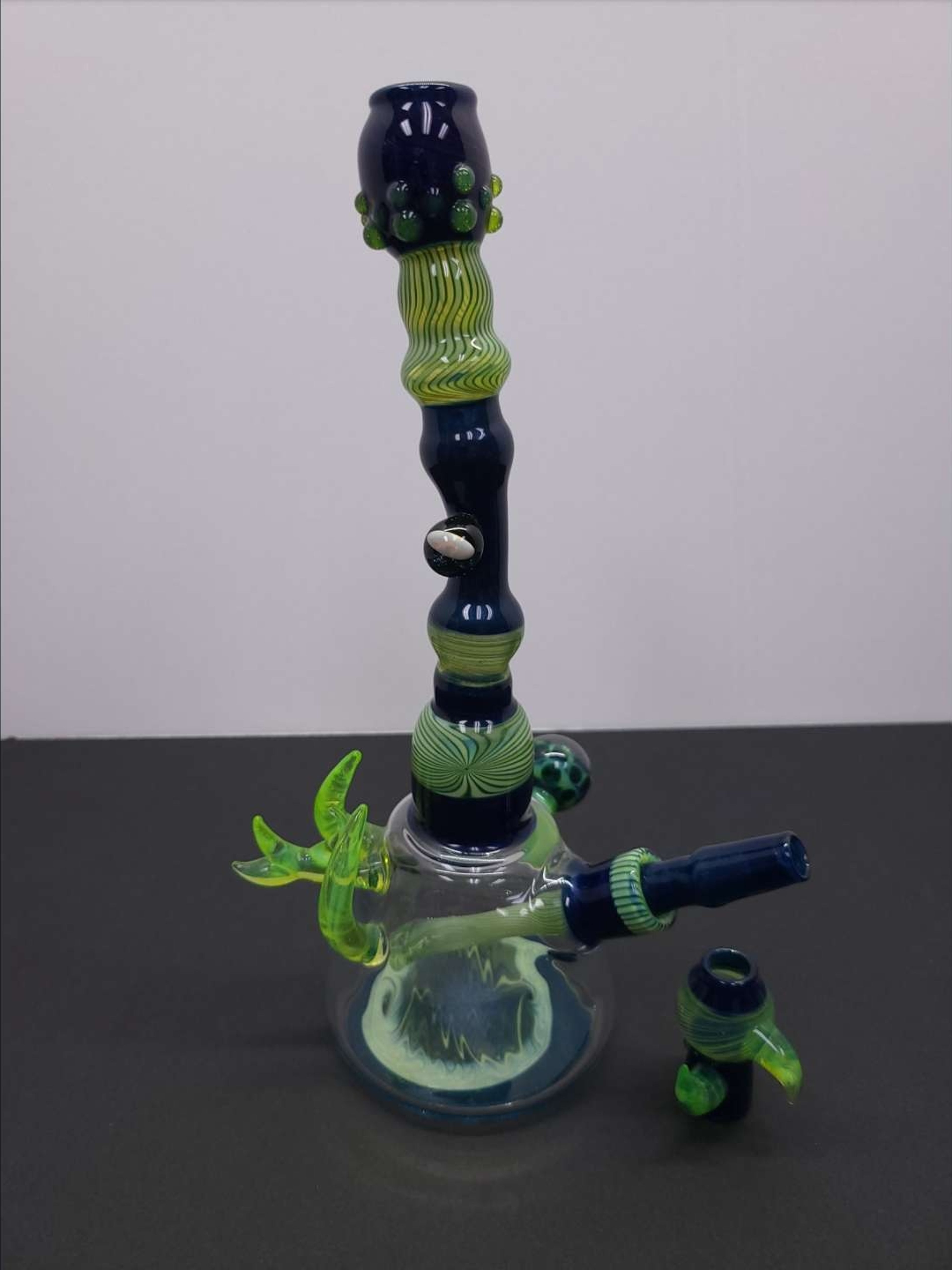 Preview pic of Circa 2014 Toph Glass Fully Worked Double Opal Rig - New Old Stock