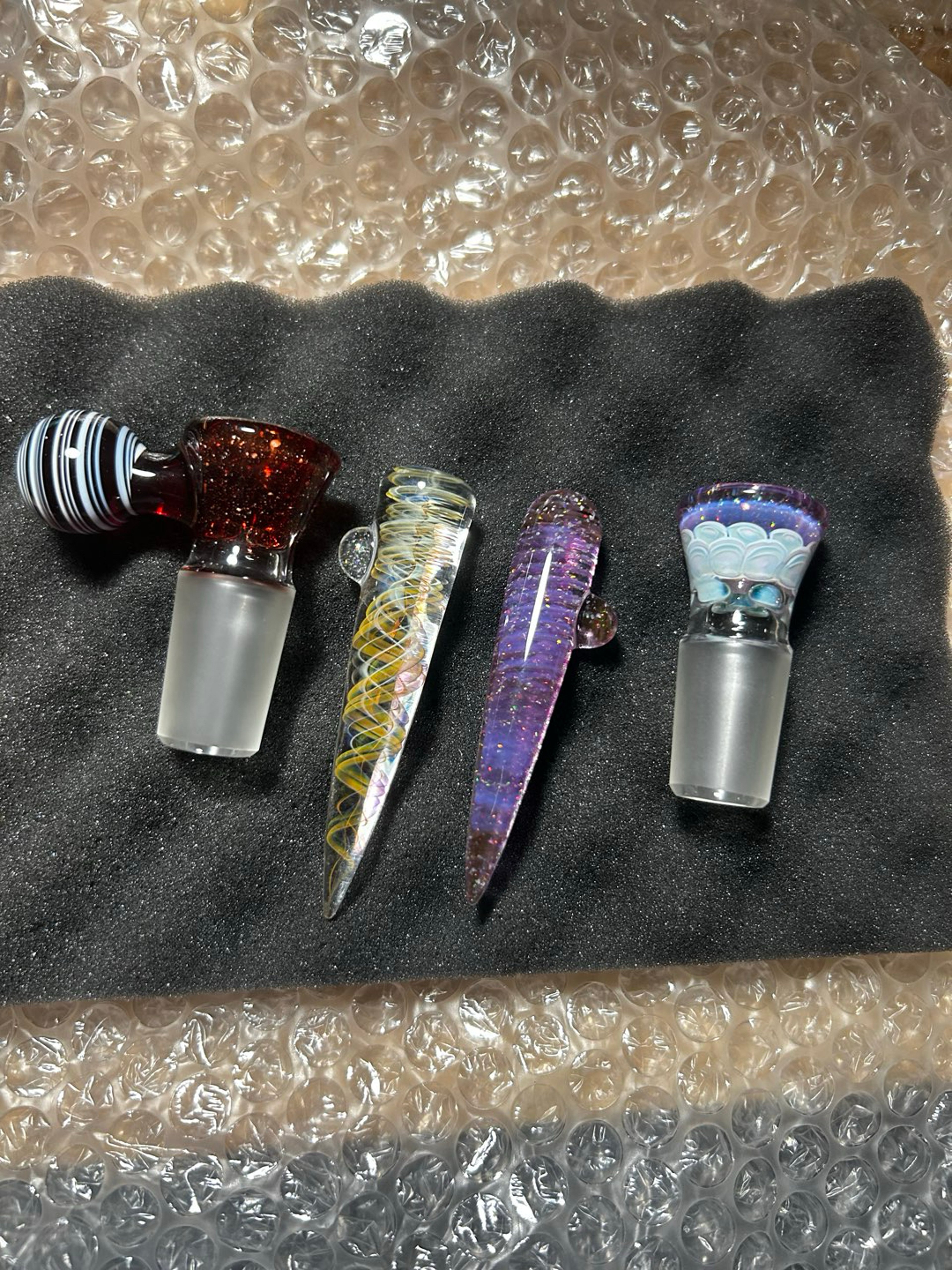 2 Nancy glass Slides and 2 pokers image 0