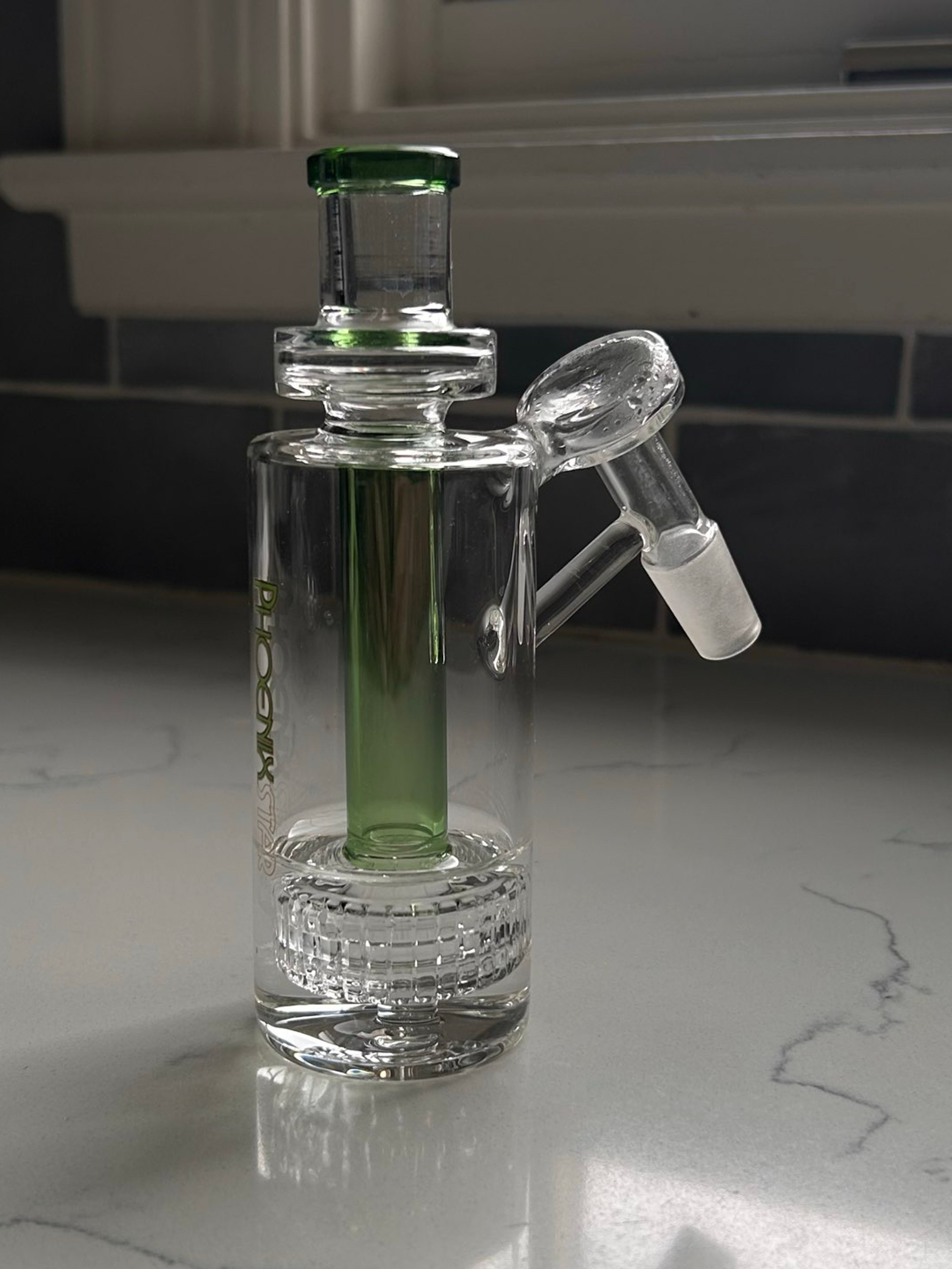 Preview pic of Minty Green Honeycomb Ash Catcher | Super Clean | Thick Glass