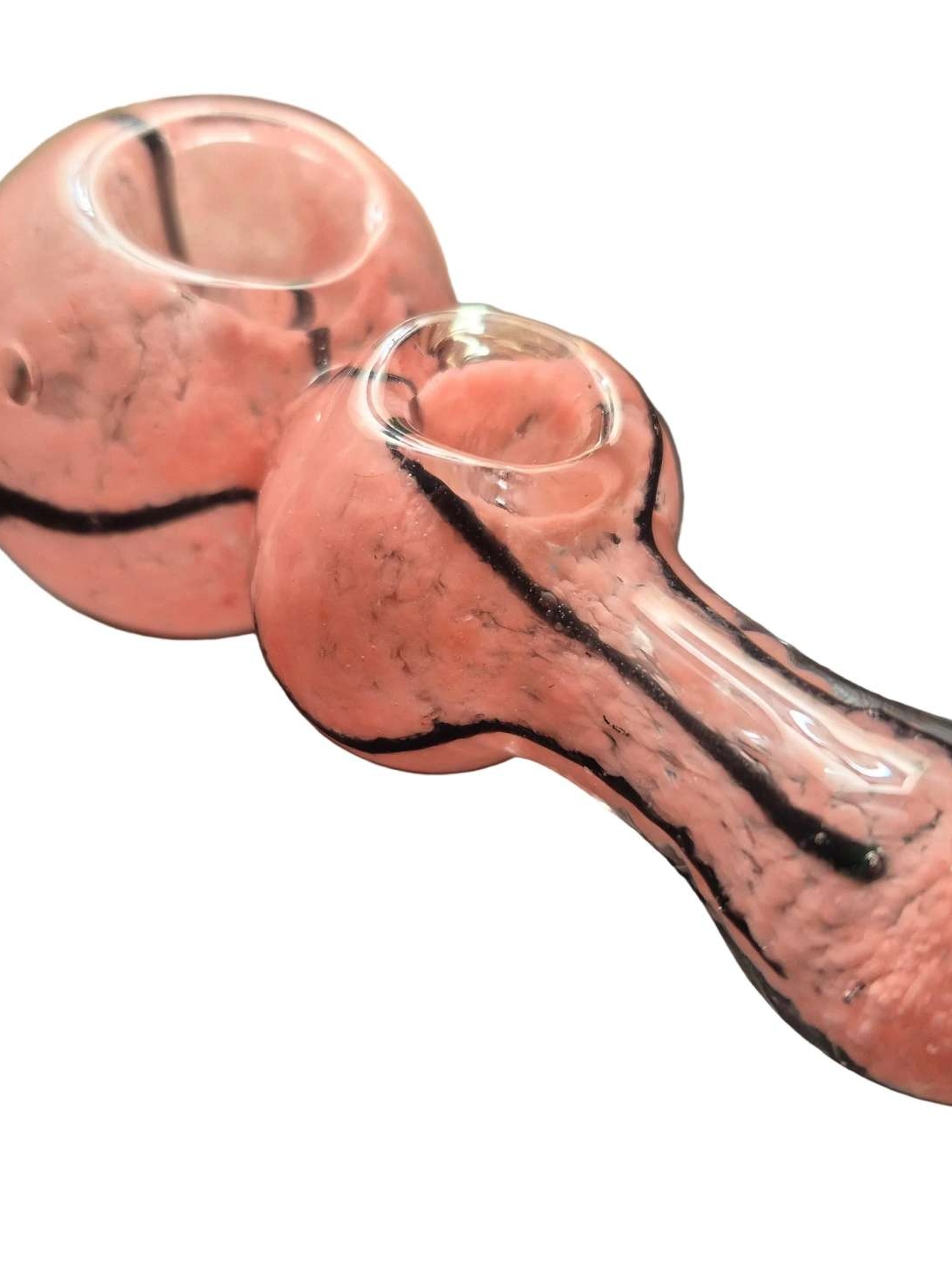 Preview pic of Pink & Black Swirl Glass Art Clear Glass Design
